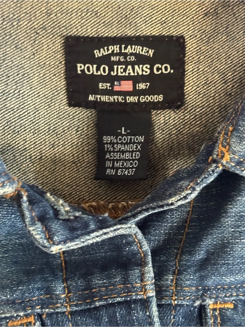 Ralph Lauren Women's Blue Denim Jean Jacket large - Picture 7 of 7